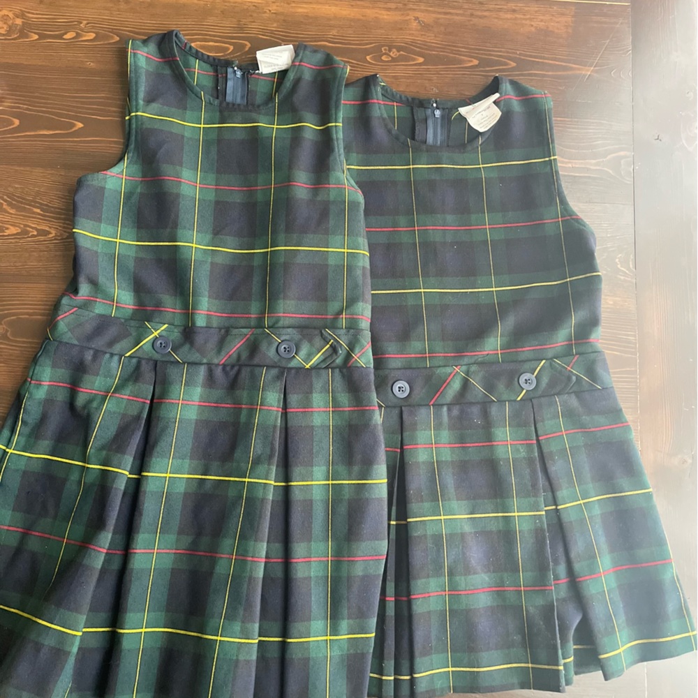 Set of TWO Plaid jumpers size 7